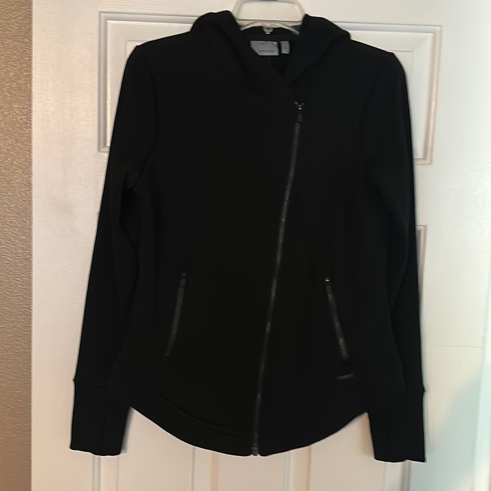 Athleta Black Zip Up Jacket with Hood. So soft inside! Size Small